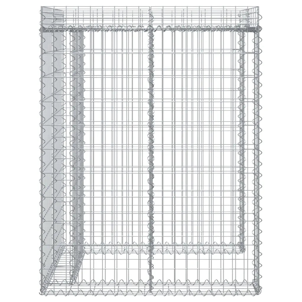 Parete Gabbioni Bidone Spazzatura 110x91x120 cm Ferro Zincato