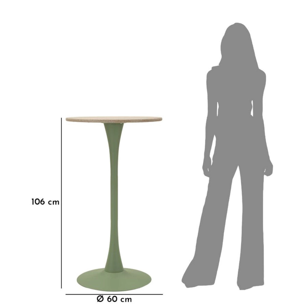 Tavolo Bar VKH890, Verde, MDF, 60x60x106 cm
