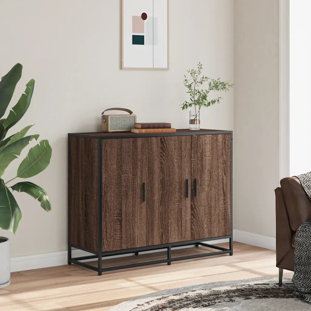 Credenza-Buffet-Armadio da cucina Rovere Marrone 94x35x76 cm in Legno Multistrato