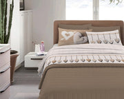 Completo Letto in Flanella Calda e Morbida Anti Pilling - Set Flanellato 3 Misure parure con Federe - Cuori beige - 1 Piazza e mezza