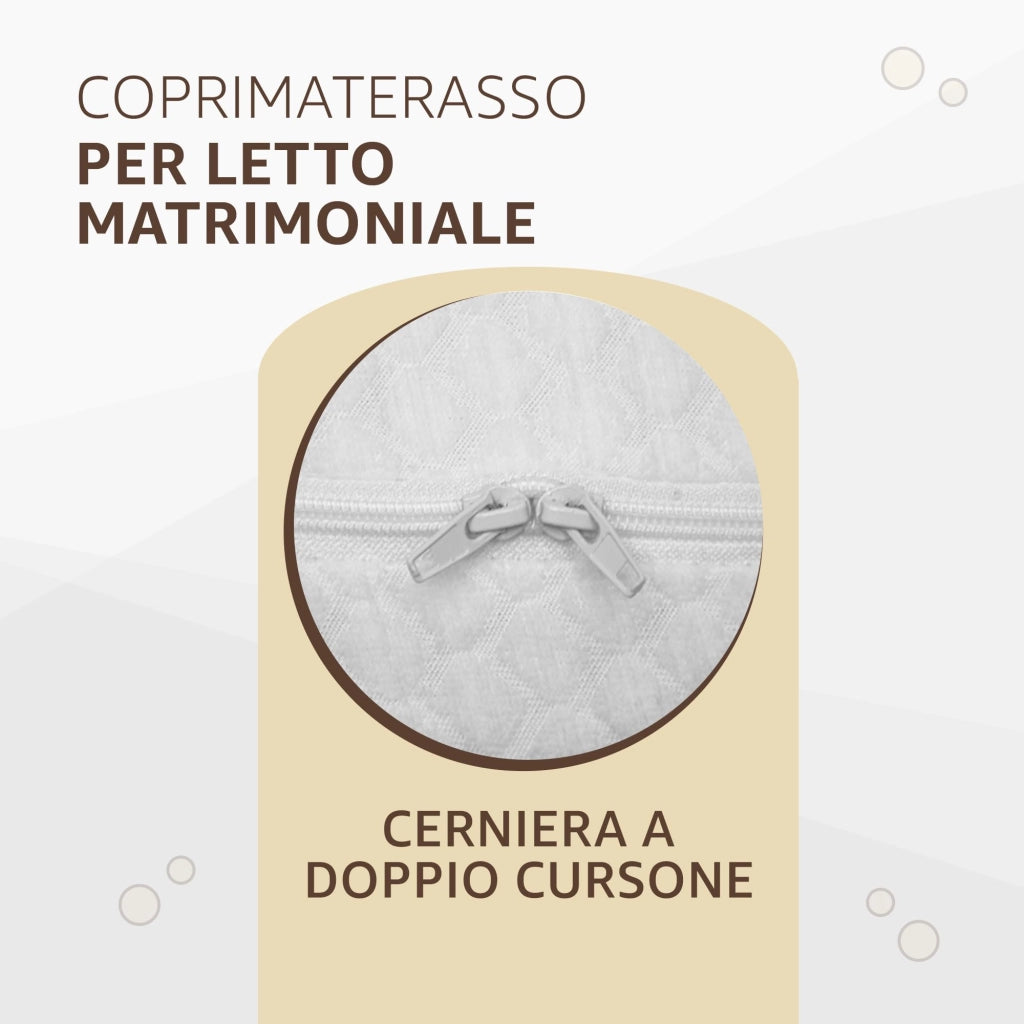 SONIT - Coprimaterasso Matrimoniale Con Cerniera Misura: MATRIMONIALE 160X190
