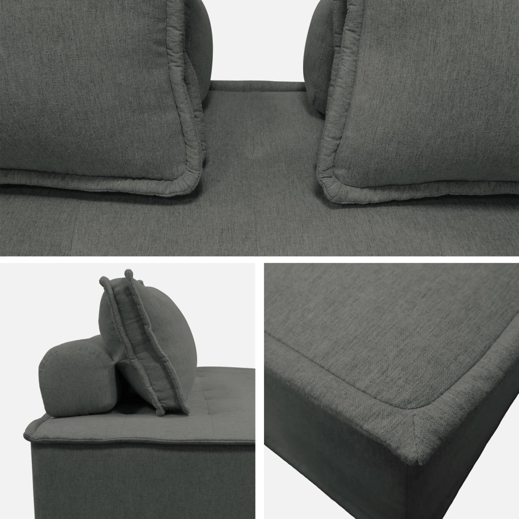 Divano modulare, 4 posti, grigio scuro