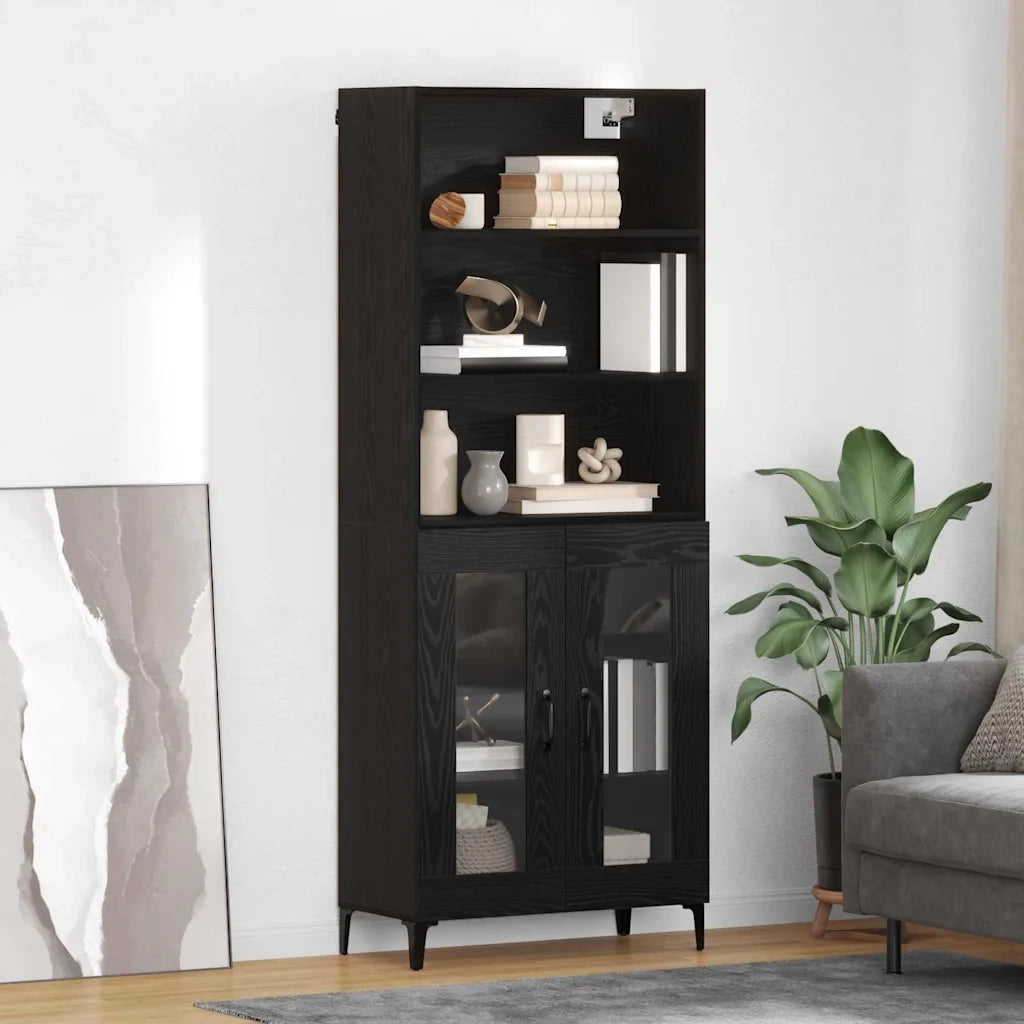 Credenza Rovere Nero 69,5 x 34 x 180 cm Legno multistrato 3416180