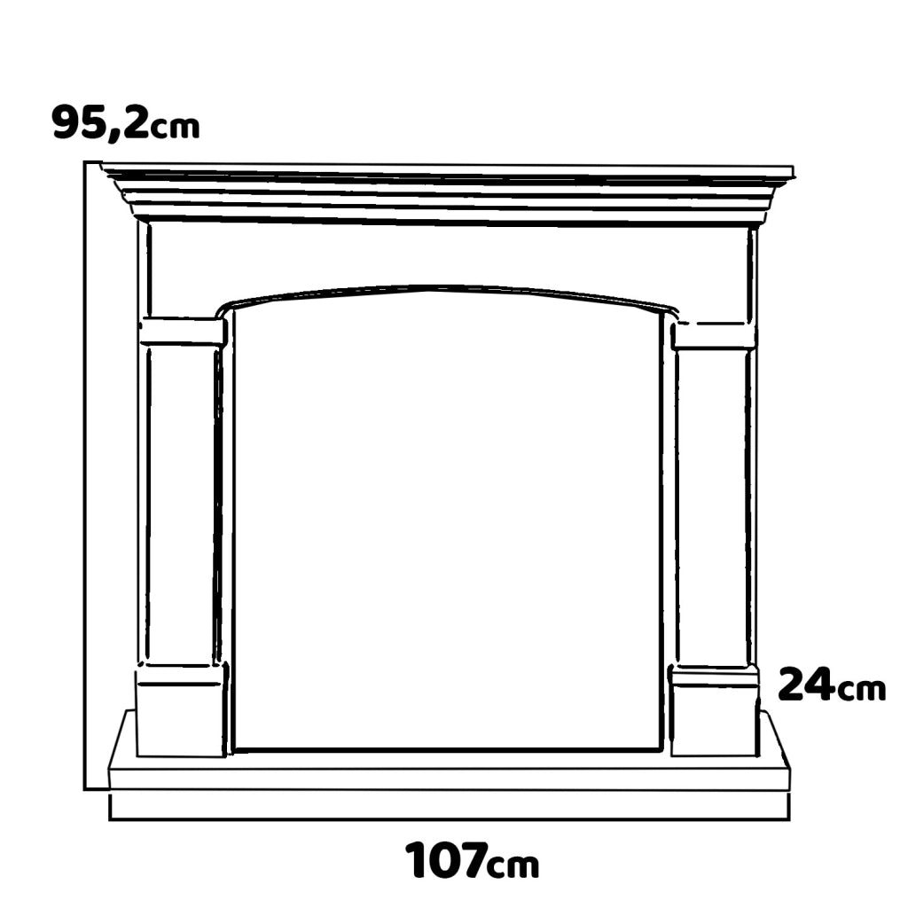 Adams - Camino elettrico da terra in legno 107x24xH95,2 cm, effetto fiamma