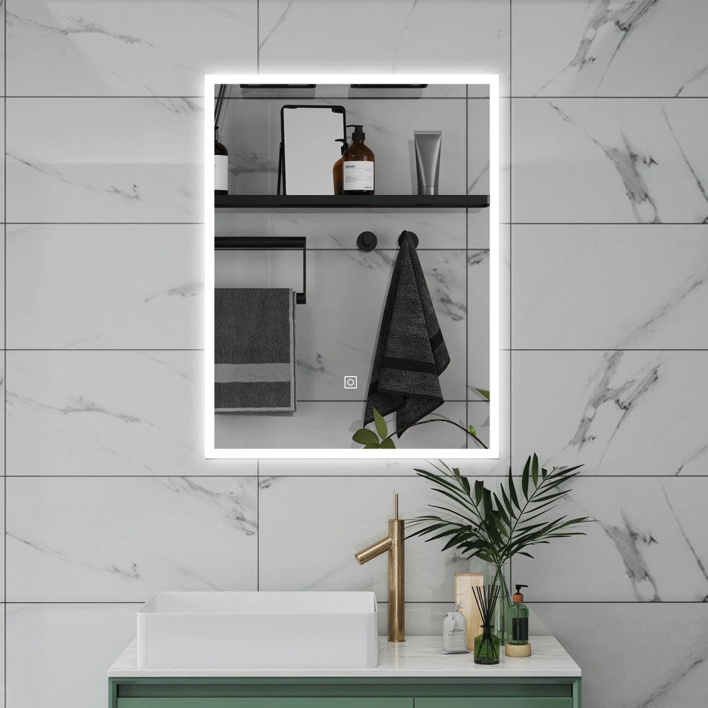 AICA Specchio da bagno  50 x 70 cm, dimmerabile, Funzione Memoria, antiappannamento, 3 colori