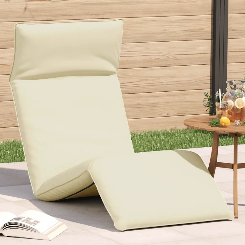 vidaXL Lettino Pieghevole Crema 175x54x8,5 cm in Tessuto Oxford