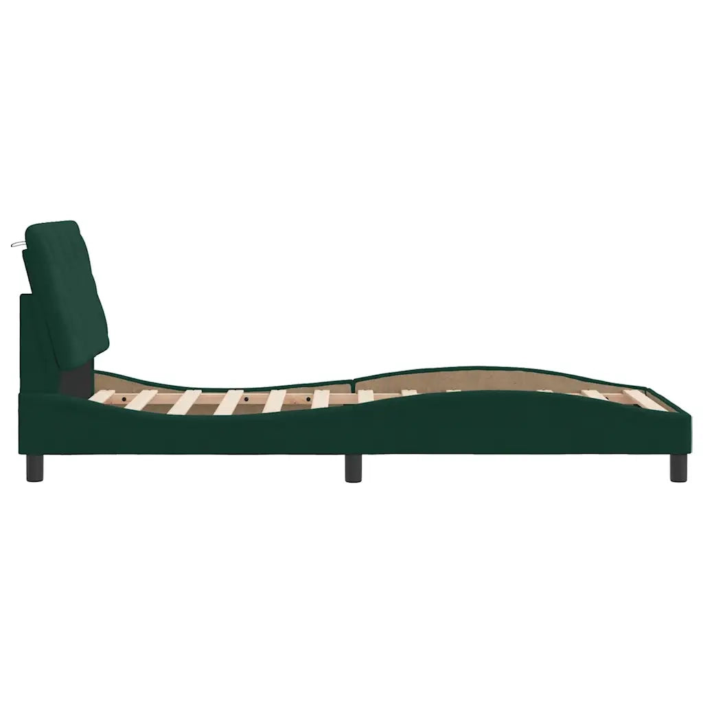 Giroletto senza Materasso Verde Scuro 90x200 cm in Velluto 3207902