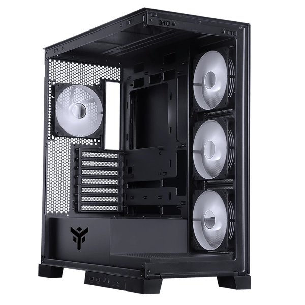 Case SHOWBUI 45B - Gaming Tower- ATX- 4x12cm ARGB fan- 2xUSB3- Type-C- Side & Front Panel Temp Glass