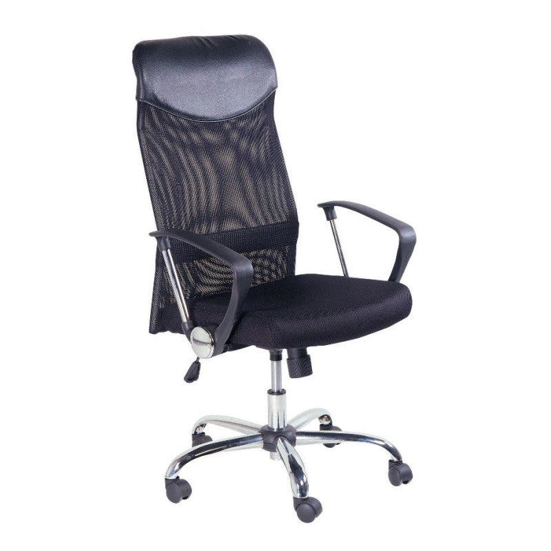 Poltrona Ufficio Kody In Poliestere Nero 49x48x115,5