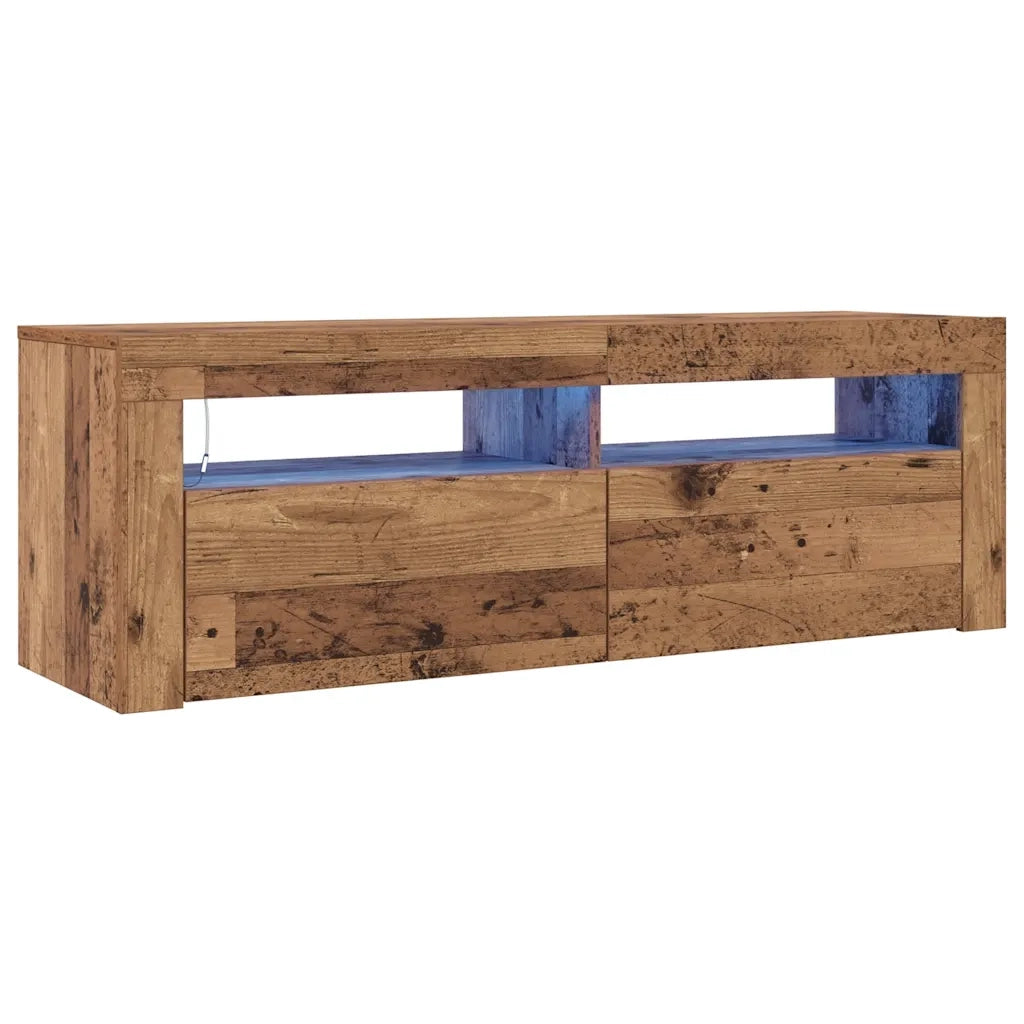 vidaXL Mobile Porta TV con LED Legno Antico 120x35x40 cm Multistrato