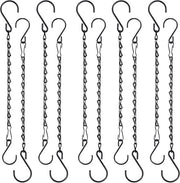 Kit di catenelle per appendere, 10 pezzi, catenelle metalliche per appendere sacche, catenella nera, 25 cm con gancio per appendere vasche per uccelli, vasi fiori, gong del vento