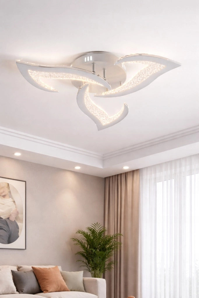Plafoniera LED Vargo 42W bianca a fiore telecomando