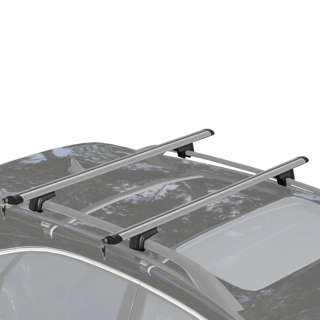 Barre Portatutto per Auto da 75 kg con Blocco e Chiavi di Sicurezza, in Alluminio e ABS, 135.3x5.7x7 cm, Argento