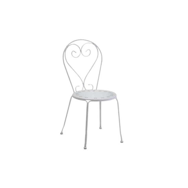 Sedia Metallo New Old Bianco Crema Cm 41x48h90