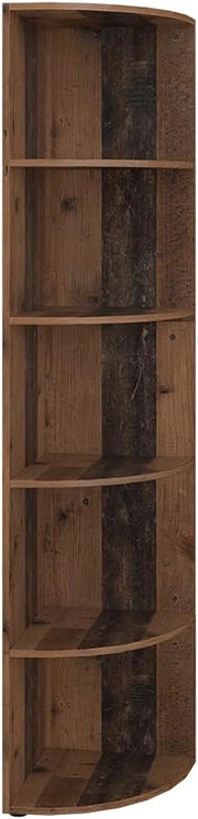 Libreria angolare da terra Ecki, Legno antico, 40 x 180 cm, per montaggio a parete con tre ripiani aperti