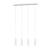 Lampada a sospensione 4 cilindri, metallo, bianco, L 75 cm, Marley