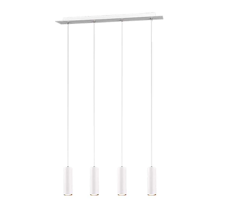 Lampada a sospensione 4 cilindri, metallo, bianco, L 75 cm, Marley