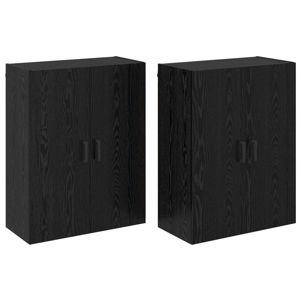 Mobiletto a muro 2 pcs Rovere Nero 69,5 x 34 x 90 cm 3394508