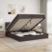 Letto ottomano con materasso Marrone Scuro 200 x 200 cm Tessuto 3456354