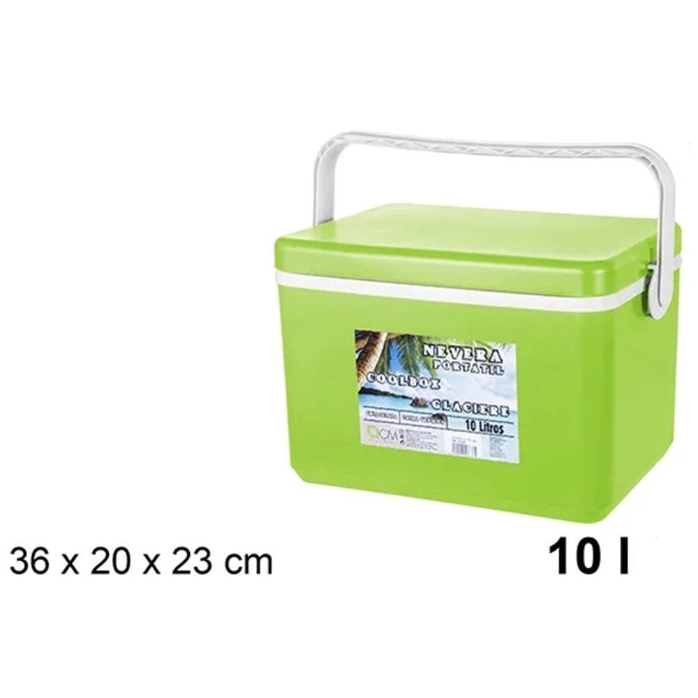 Trade Shop - Frigo Borsa Termica Frigorifero Portatile Con Coperchio Piatto Da 10 Lt Con Maniglia -