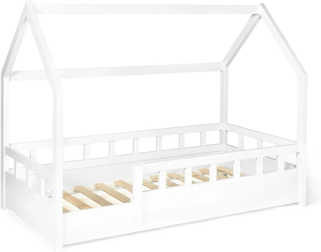 Letto a capanna per bambini 80 x 160 CM NEREE bianco con struttura letta e sponde