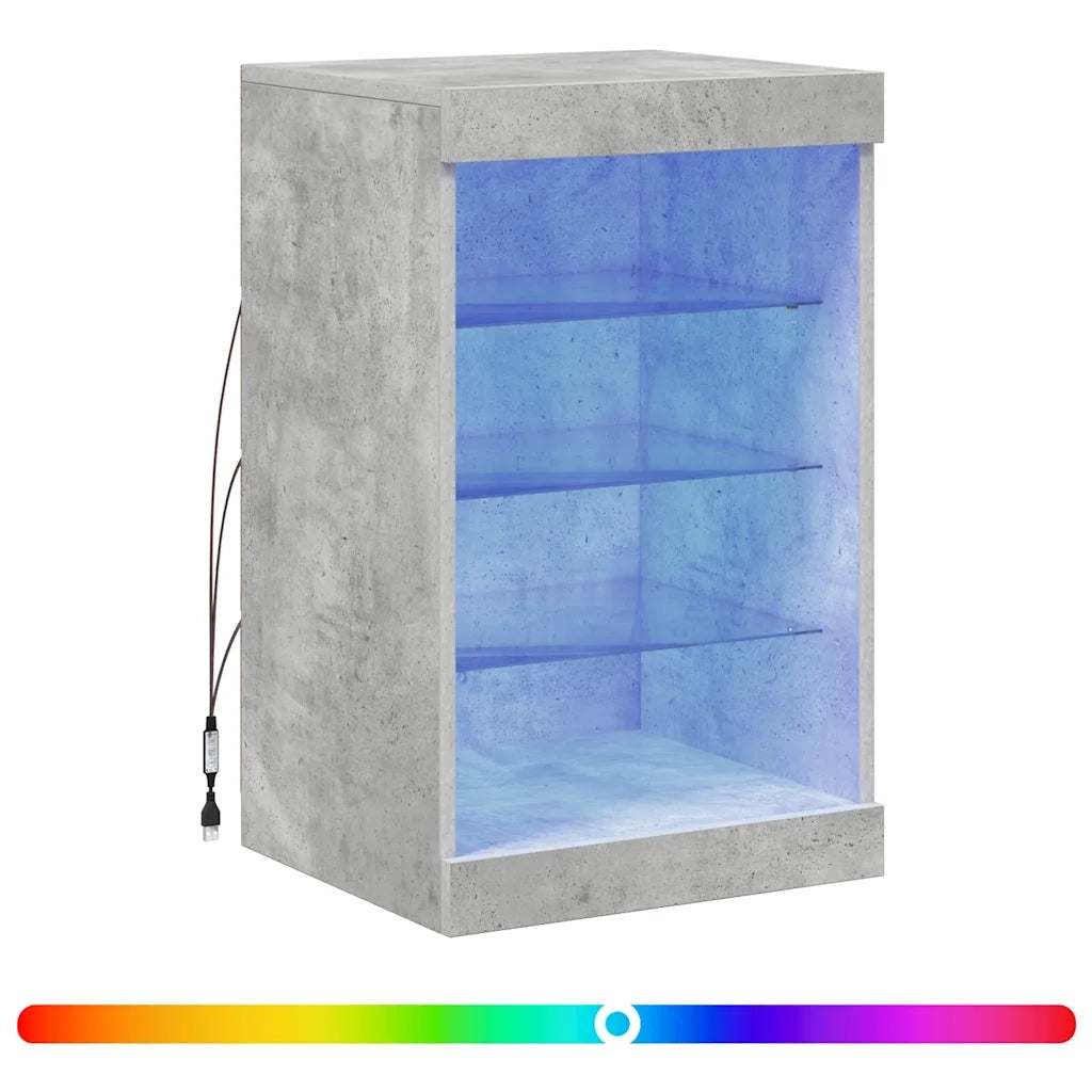 Credenza con Luci LED Grigio Cemento 41x37x67 cm 836724