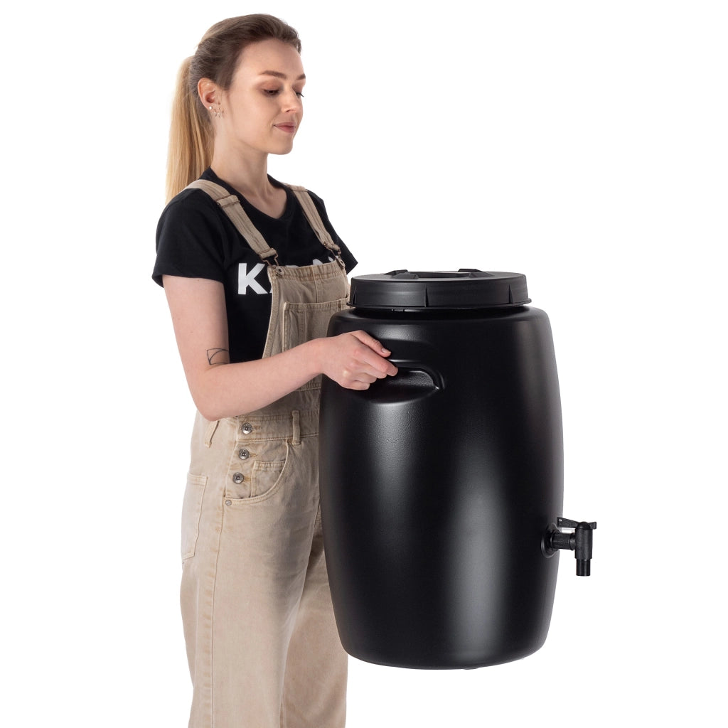 Compostiera da giardino KADAX da 55 litri, contenitore per fertilizzanti domestici utilizzabile tutto l'anno con rubinetto, robusta.