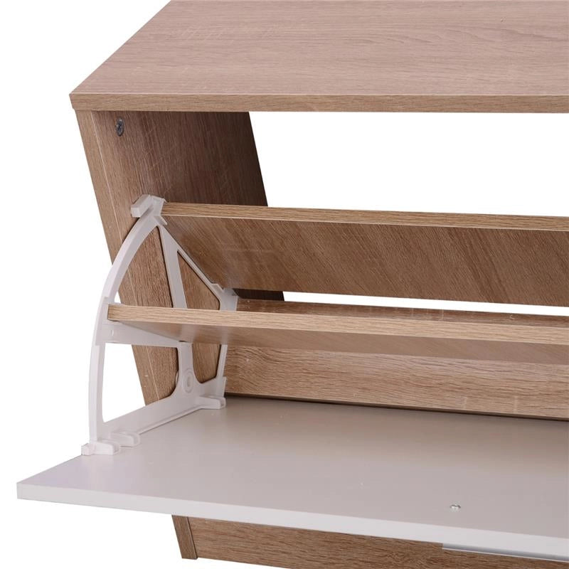SET 3 PEZZI SCARPIERA APPENDIABITI SPECCHIO DA INGRESSO IN LEGNO 80X27 X46.5 CM