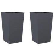 2 pz Fioriere | Cassetta per fiori | Vaso da Giardino Antracite 45x45x75 cm in Acciaio