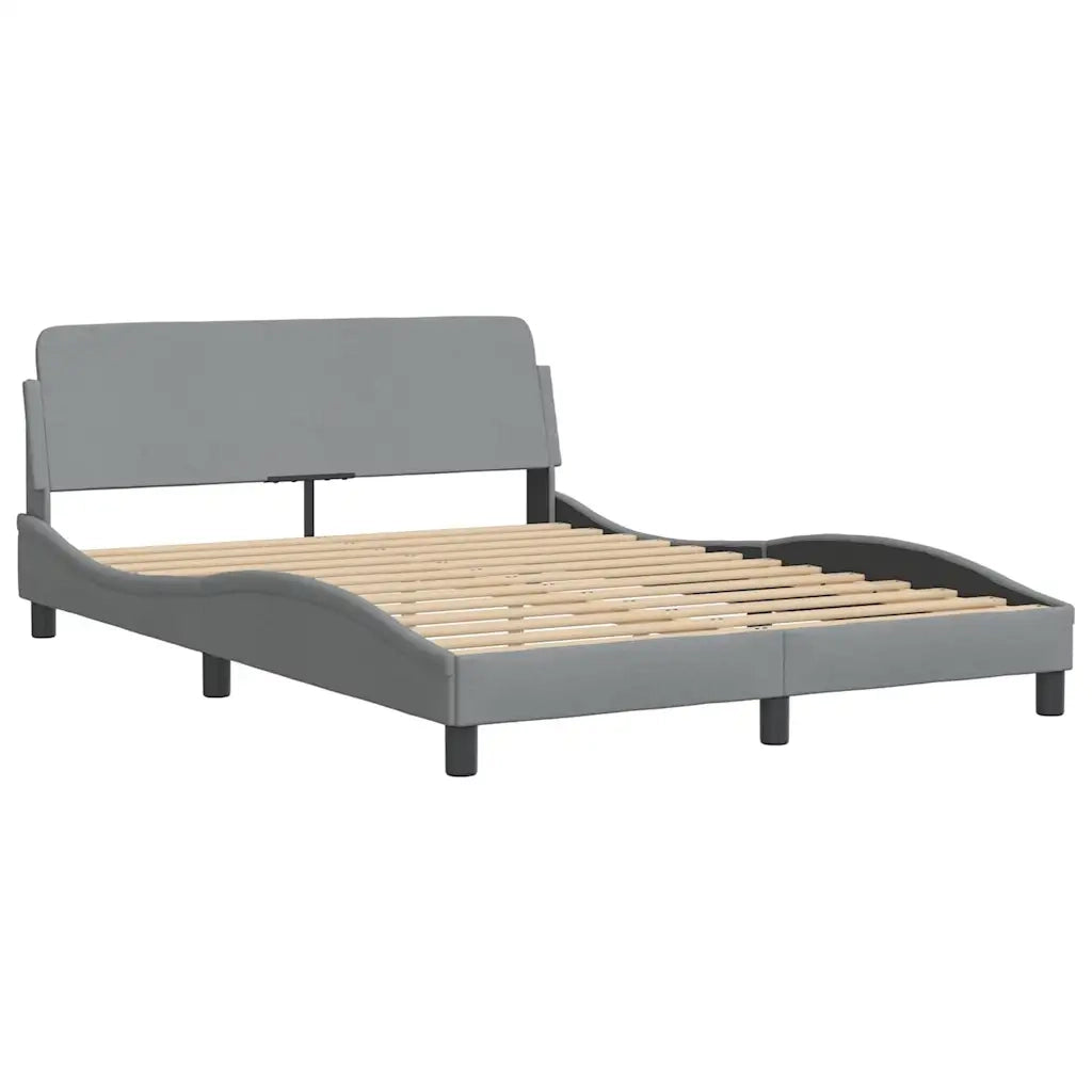 Giroletto senza Materasso-Struttura Letto Hvar Grigio Chiaro 140x200 cm Tessuto