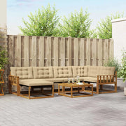 Set di divani da esterno con cuscino 19 pcs Naturale e Beige 3369648