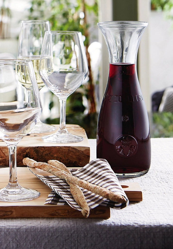 BROCCA 500ML MISURA CARAFFA IN VETRO COLLO D'OCA PER ACQUA VINO MEZZO LITRO