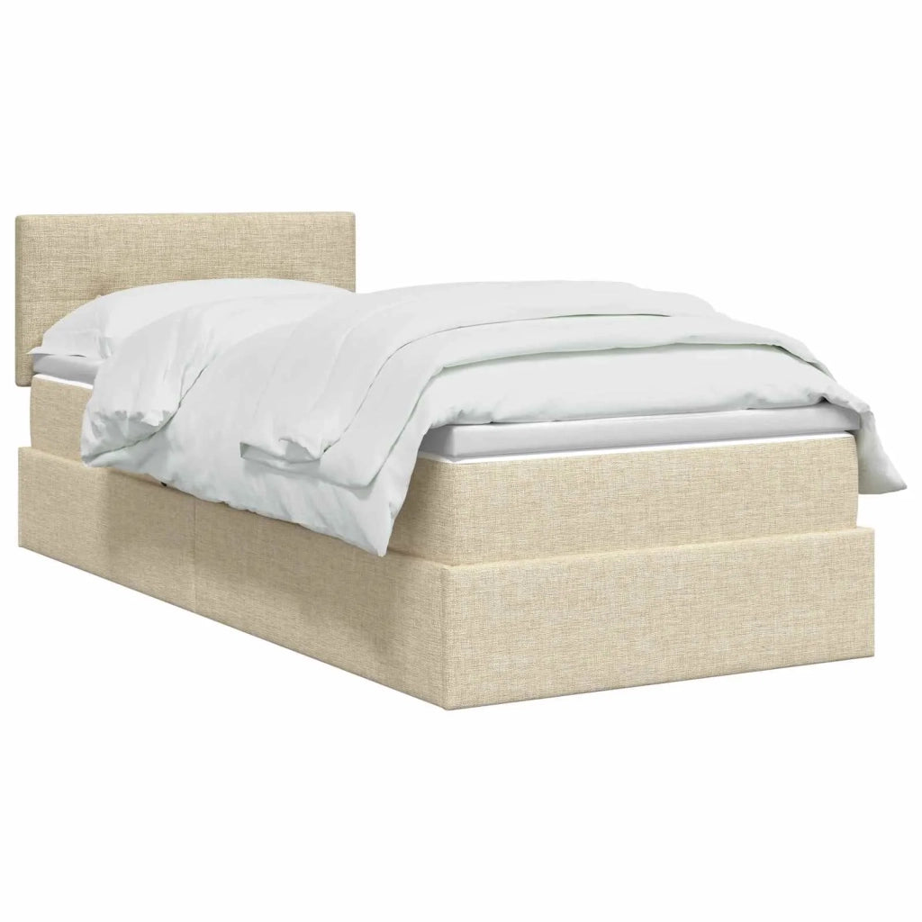 Letto con contenitore LED e materasso Crema 100 x 200 cm 3459046