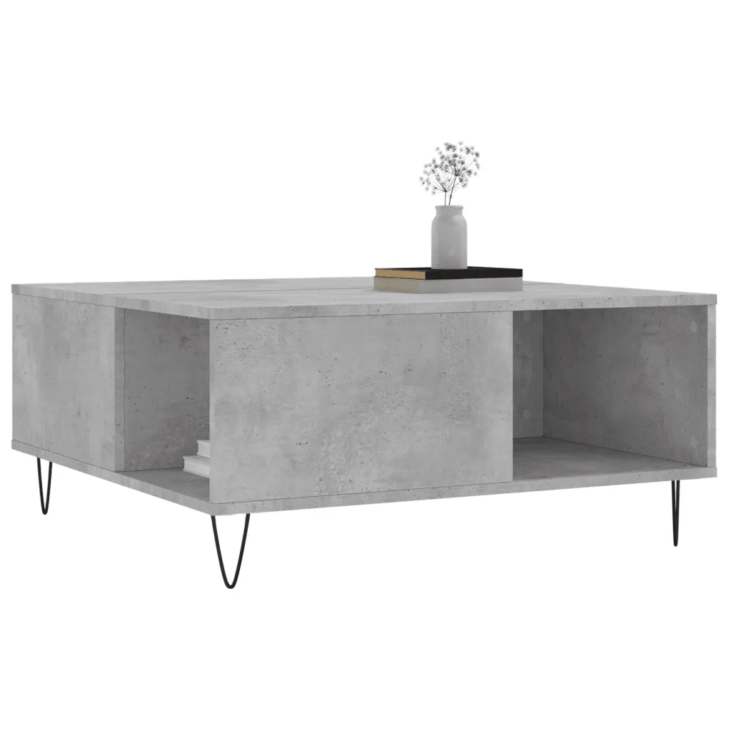Tavolino salotto | Tavolino da caff¨¨ | Tavolino da Soggiorno Grigio Cemento 80x80x36,5 cm Legno Multistrato