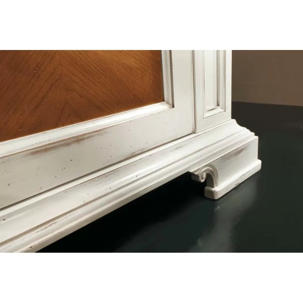 Credenza con piattaia classica legno shabby 140x48x205 - Mobili 2G