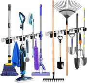 Set di 2 pezzi per tenere gli attrezzi - in acciaio inossidabile - autoadesivo - supporto per attrezzi da giardino - ganci per muro e armadio - ripostiglio per balcone e bagno