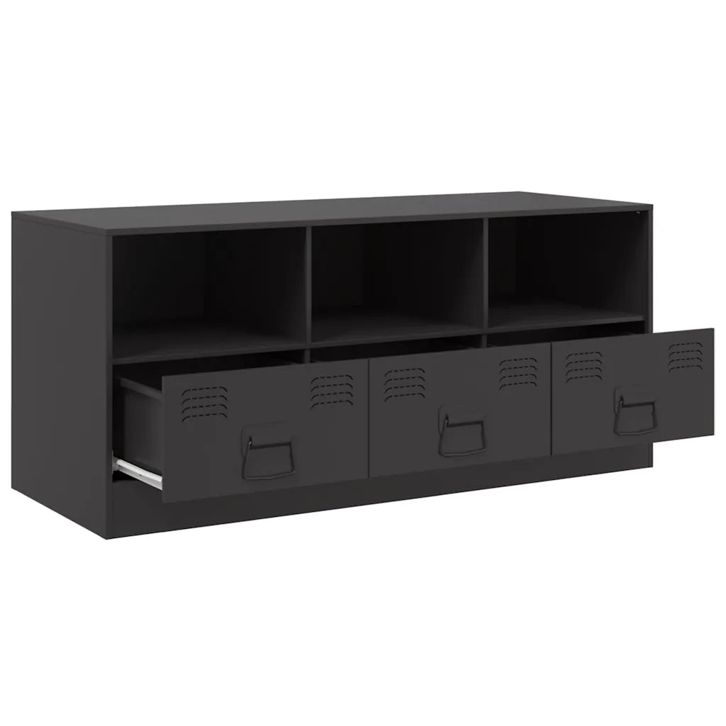 Mobile TV Nero 99x39x44 cm in Acciaio 841733