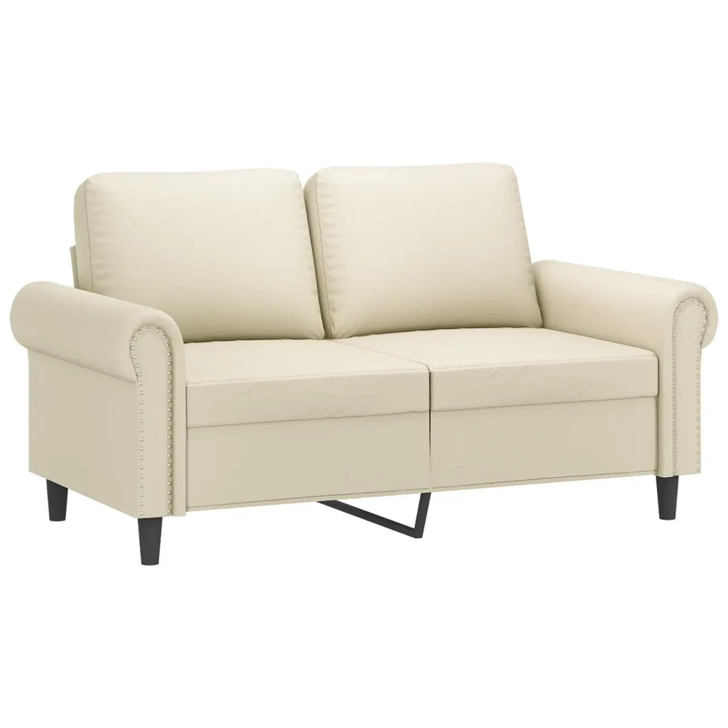 Set di Divani 2 pz con Cuscini Crema in Similpelle 3202161