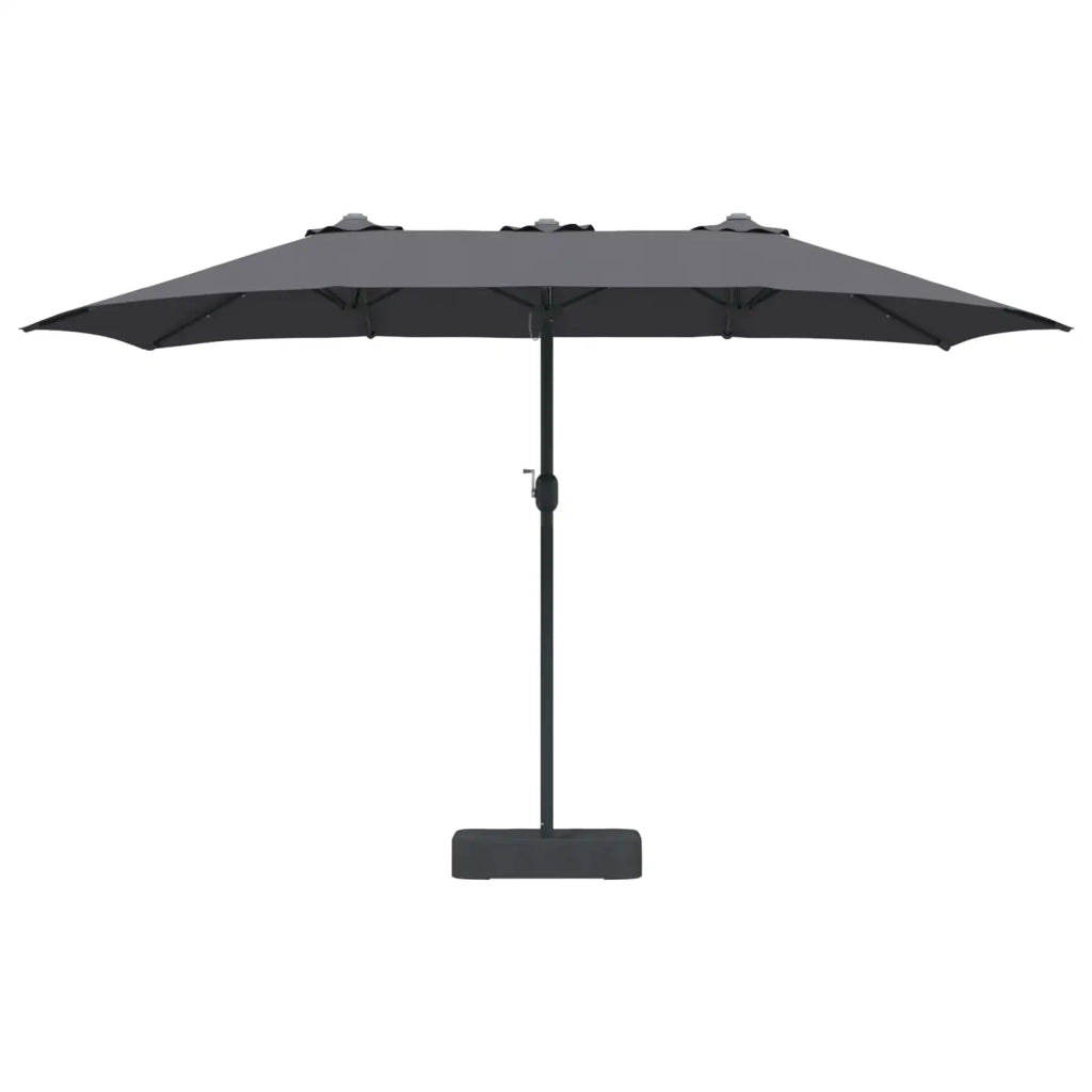 Ombrello da giardino-Ombrellone da spiaggia Antracite 385 x 209 x 244 cm Poliestere