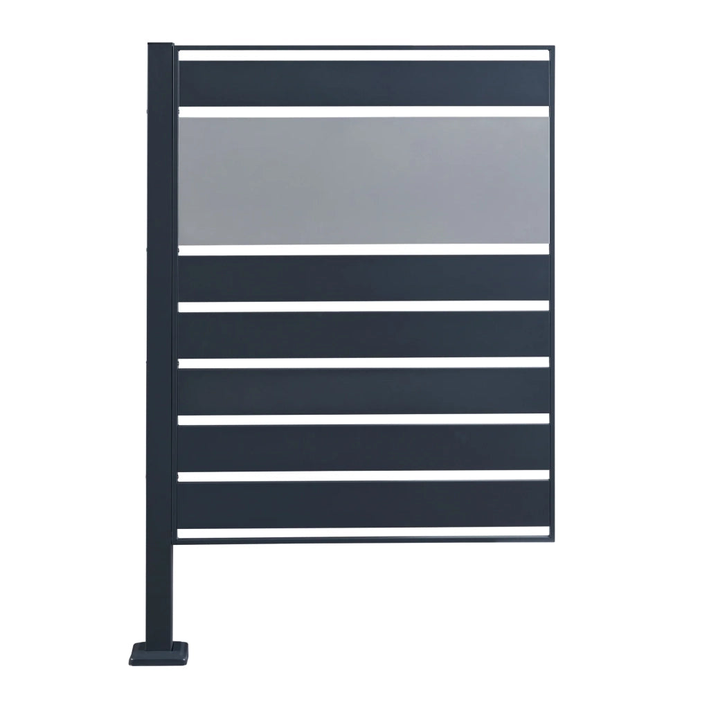 Contenitore per rifiuti in acciaio zincato 120 x 83 x 11 cm antracite argento 03_0009093