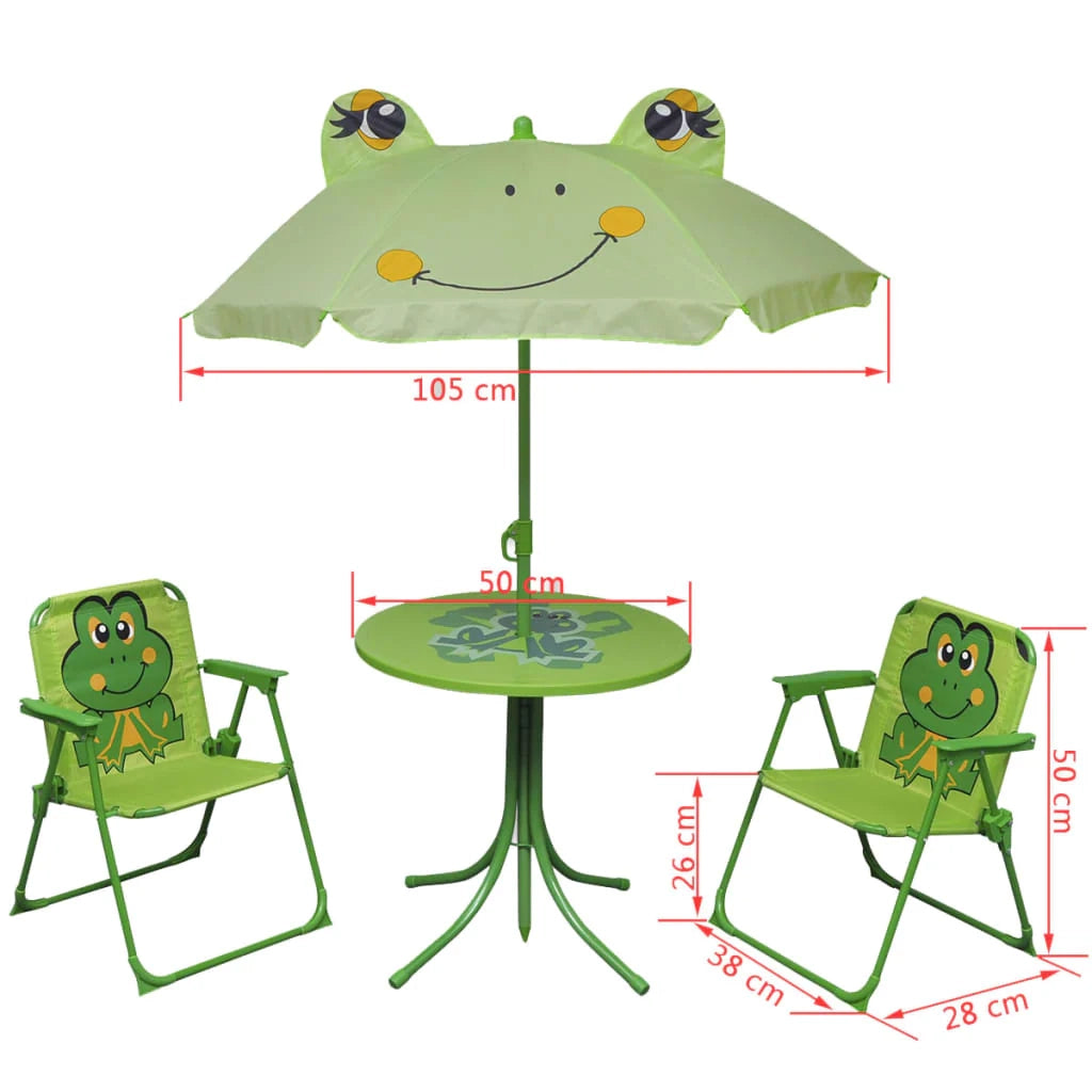 Gioco bistrot con parasole per bambini 3 pezzi verde 02_0014492