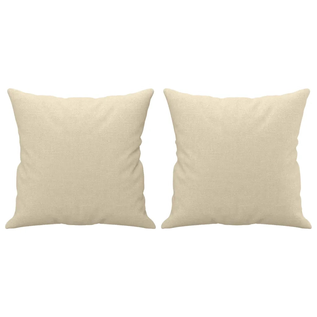 Divano | Divano da soggiorno | Sofa a 2 Posti con Cuscini Crema 140 cm in Tessuto