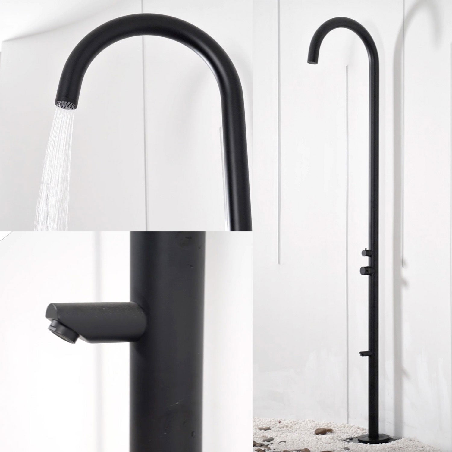 Doccia da Giardino in Acciaio Inox con Sistema C-box Sined Olbia Nero