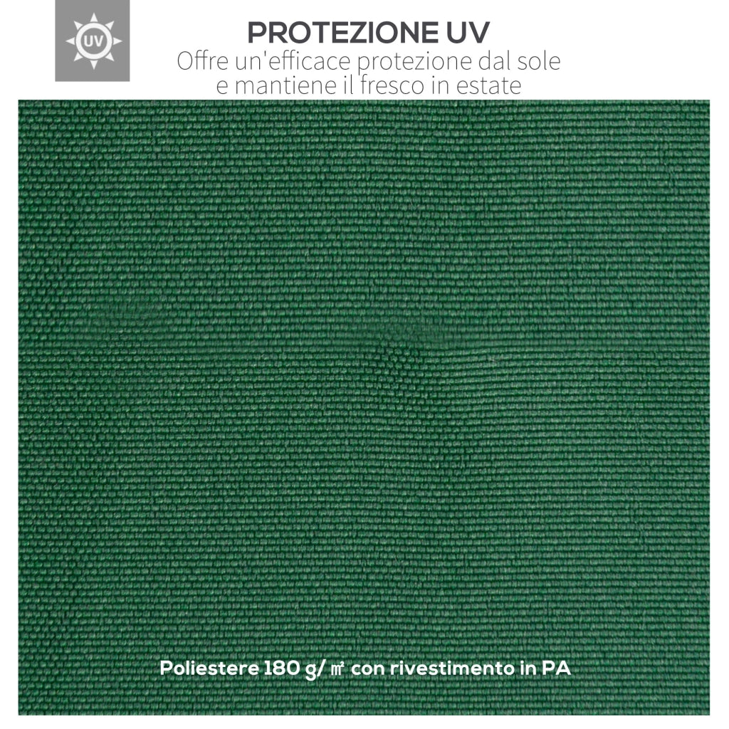 Tetto di Ricambio per Gazebo da Giardino 3x3m in Poliestere Verde