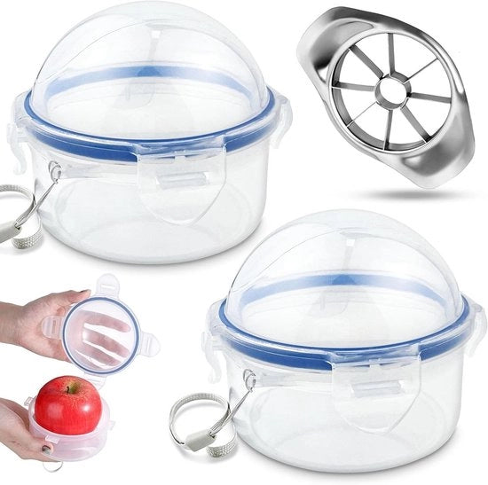 Set di 2 Frutta trasparente per Sine e Drupe 9,5 x 10 cm per arance, uva e snack con laccio in acciaio inossidabile