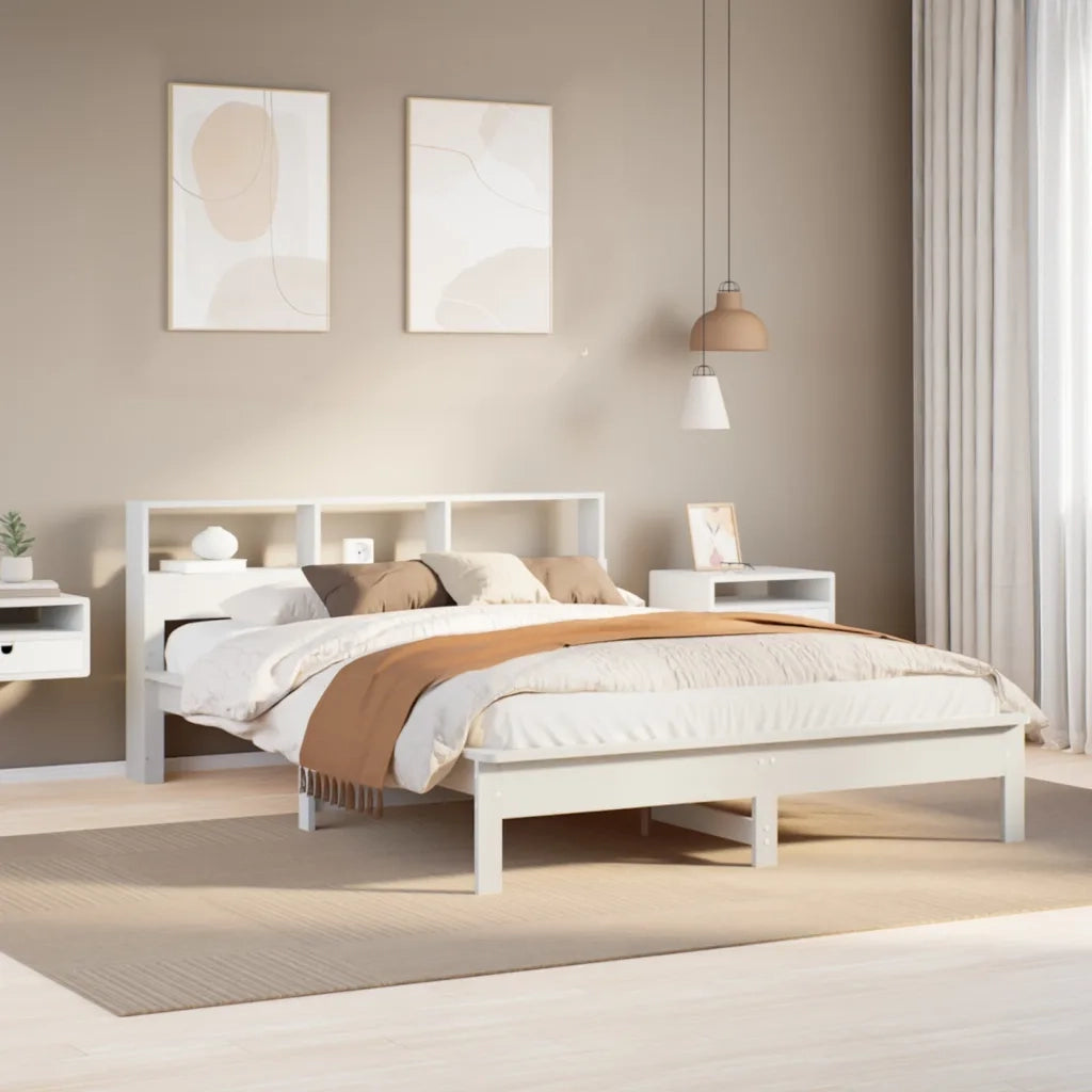 Letto senza Materasso Bianco 140x200 cm Legno Massello di Pino