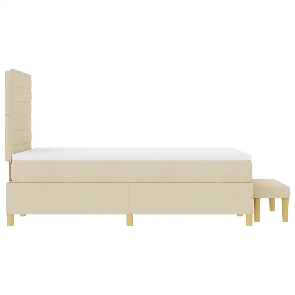 Letto a molle con cuscino Crema 190 x 120 cm Tessuto 3344210