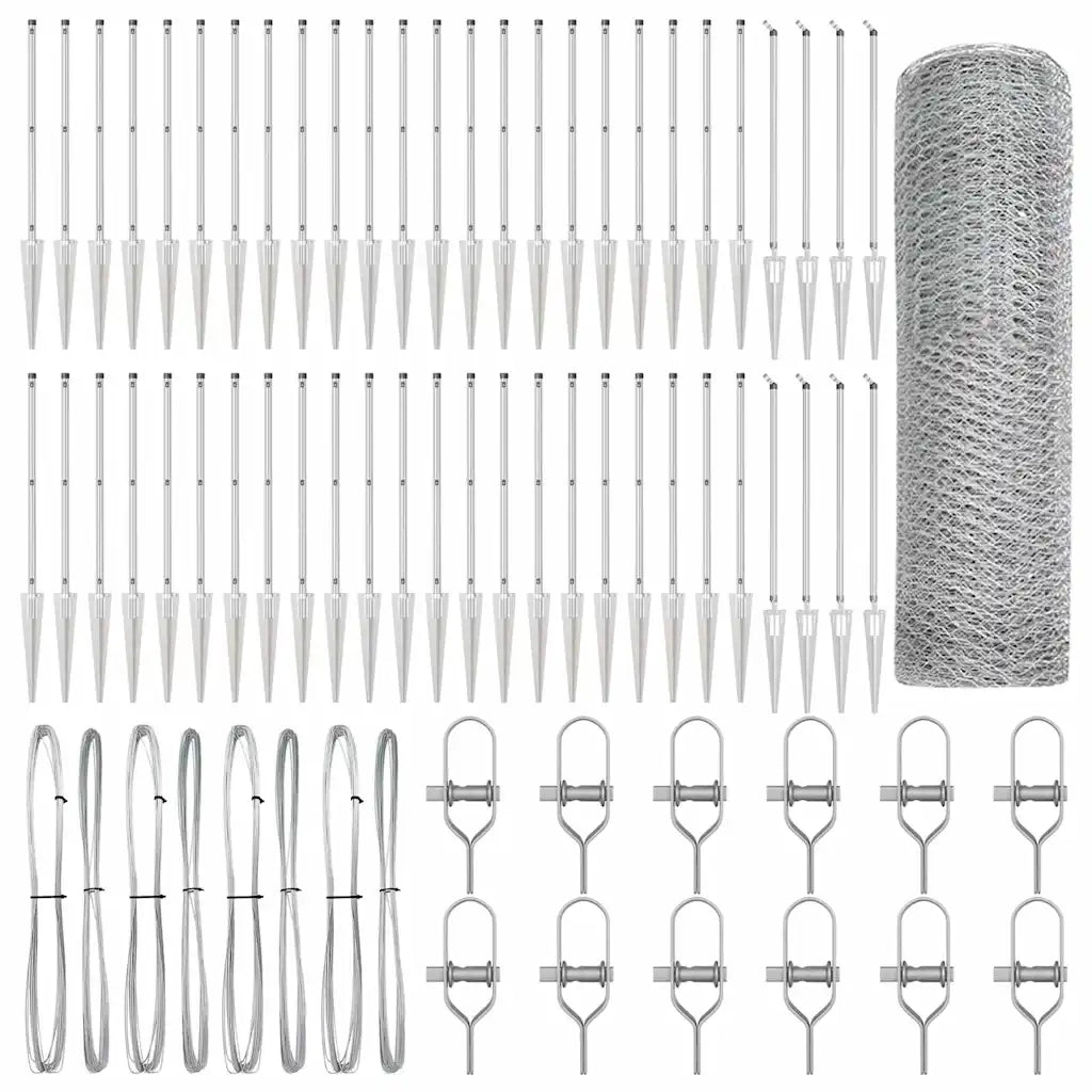 Palo della recinzione Argento 100 x 0,4 m (maglia di 13 mm)