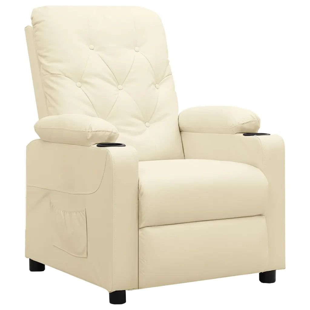 Poltrona Reclinabile Crema in Similpelle  cod mxl 16891