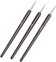 Set di pennelli per nail art da 3 pezzi - Strumento professionale per dipingere - Set di pennelli a setole acriliche/gel - Dettagliato pennellamento - Alta qualità - Pennello con punta affilata - Setole per nail art